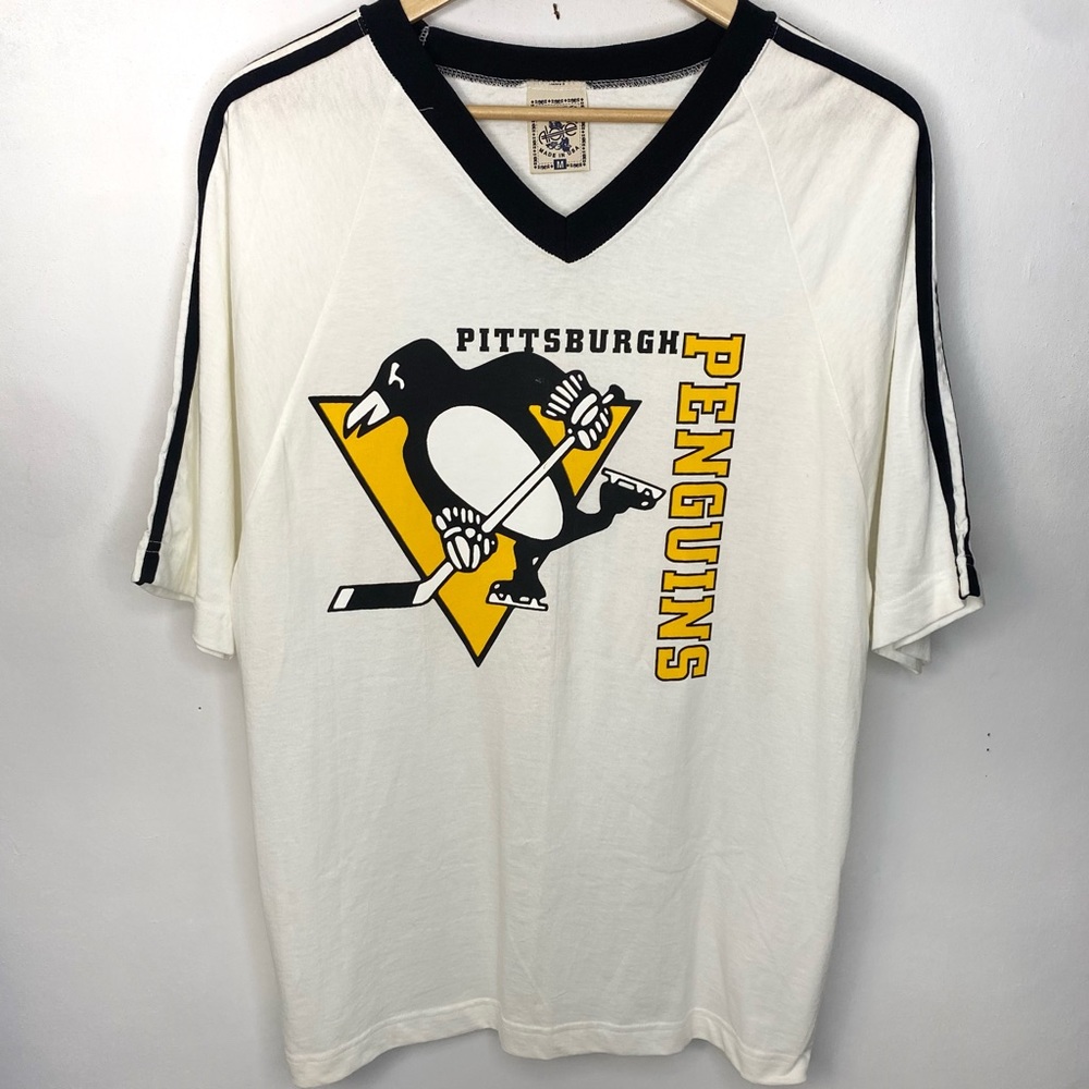Vintage Pittsburgh Penguins NHL Men’s Cotton Pullover T Shirt Jersey Made In USA